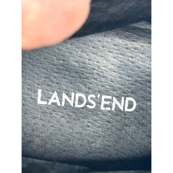 Lands’ End Womens Ankle Boots 10 Brown Leather Suede Chunky Heel Slip On Pull On - Picture 6 of 13